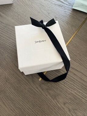 Saint Laurent White Gift Box with Black Ribbon